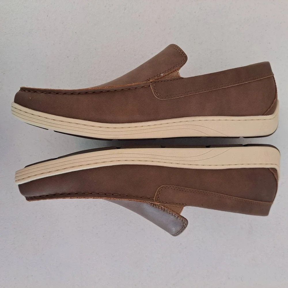 IZOD Loafers Mens Size 10 Brown Memory‎ Foam Slip On Moc Toe Shoes 1263-567